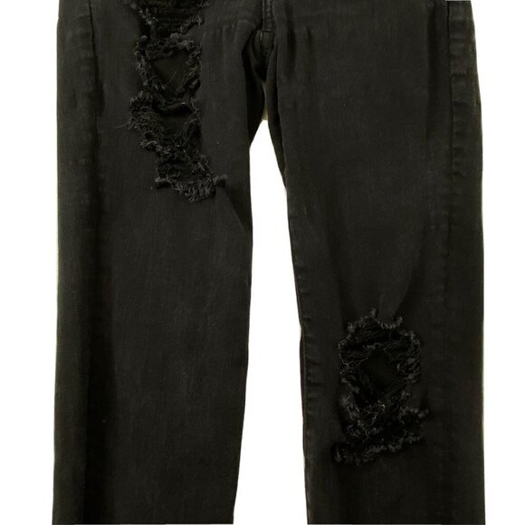 American Eagle size 4S High Rise Jegging Next Level Stretch Distress Jeans Black - Picture 5 of 12